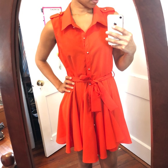 Fun & Flowy Orange Dress! - Picture 6 of 6